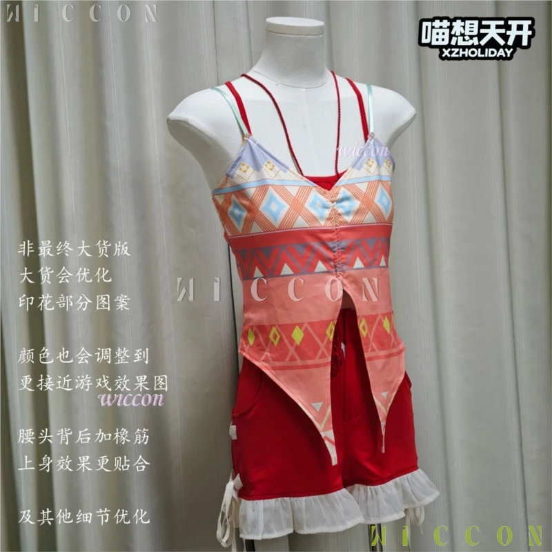 disfraz halloweeen Love And DeepSpace Player Mc Cosplay Swimming Beach Outfit Women Girls Adults Costume Red Caleb Coup