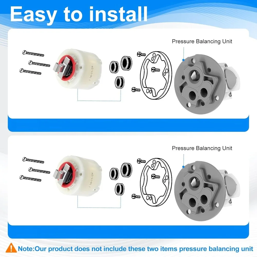 Shower Cartridge Replacement 2 Pack Model 023529-0070A H Fits 47mm Single Handle Lavatory Valves Without Adapter Required