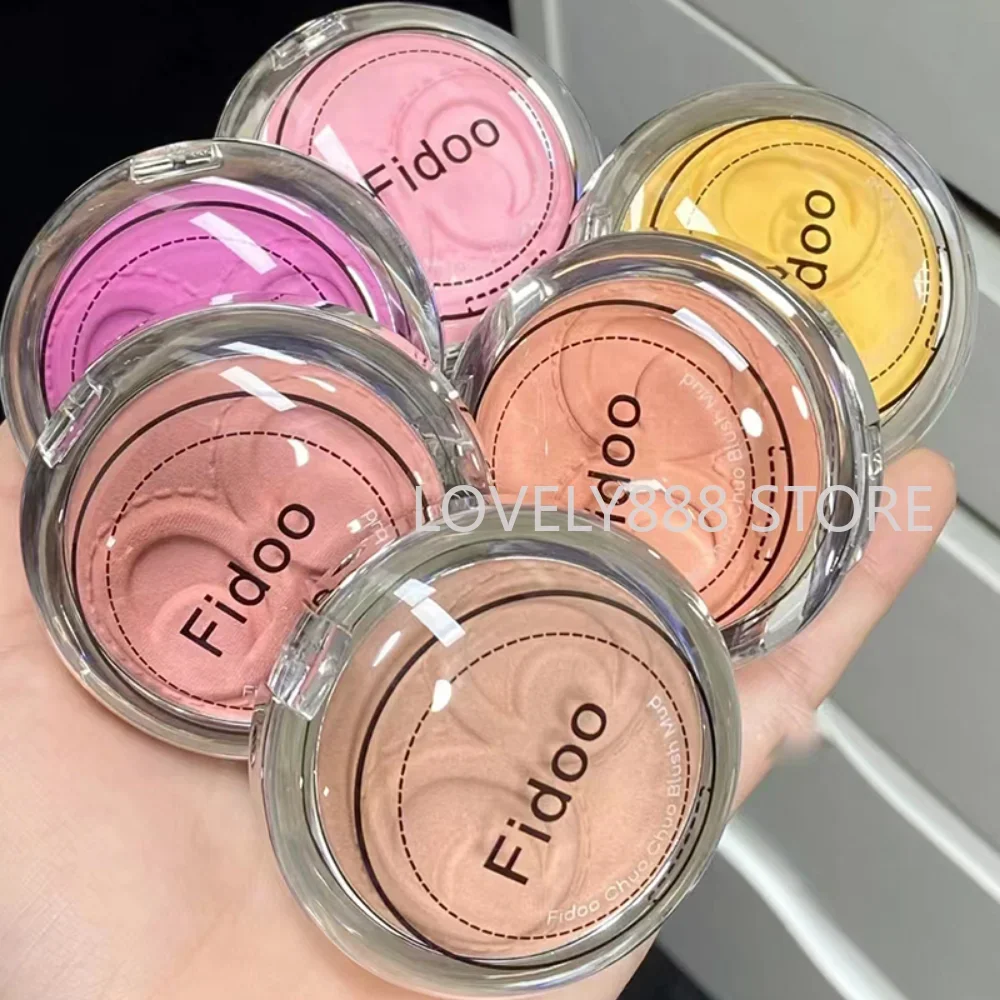 Fidoo paleta de barro rubor de un solo Color, colorete Natural mate, colorete facial desnudo, resistente al agua de larga duración, tinte de mejillas Rouge, Cosméticos de maquillaje