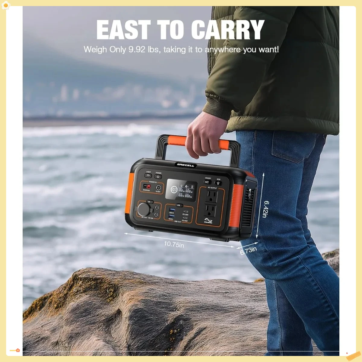 مولد طاقة شمسية 500 وات 444 وات في الساعة، بنك طاقة محمول للتخييم في حالات الطوارئ المنزلي RV