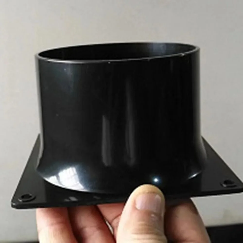 75/100/120mm Black Flange Connector ABS Square Bottom Straight Flange Air Inlet And Outlet Air Ducting Connection Flange