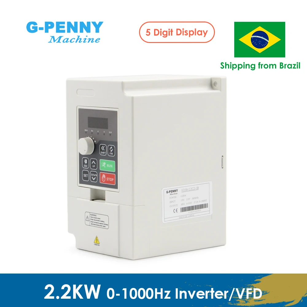 G-penny machine110v / 220v 1.5kw vfd unidade de frequência variável 2.2kw inversor controle de velocidade do motor 0-1000hz frequência