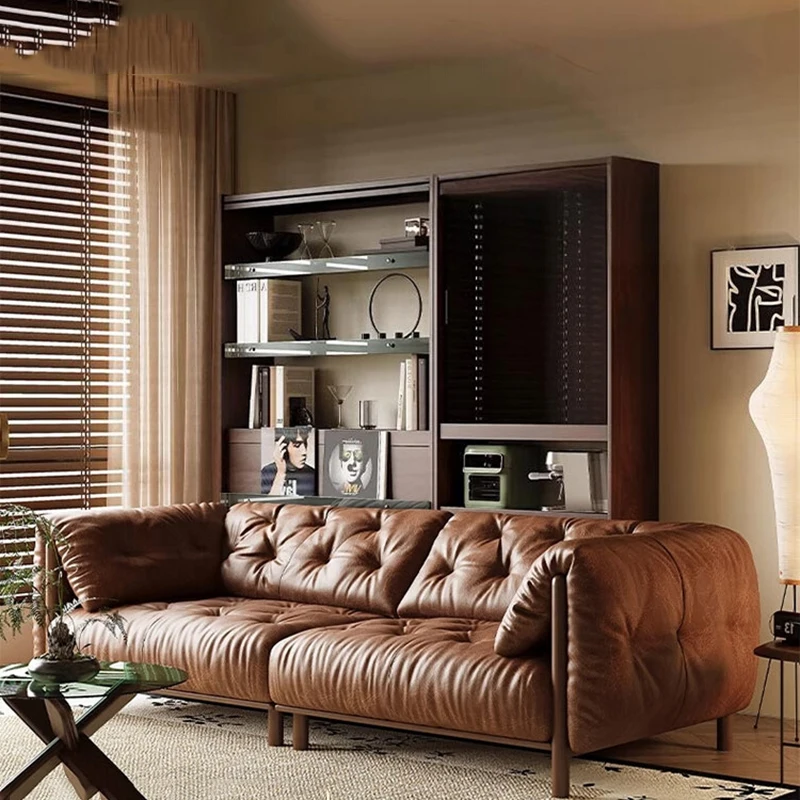 

Foshan French Sofas Leather Nordic Minimalist Luxury Sofas Europe Lazy Family Salas Y Sofas Muebles Elegantes Modernos Furniture