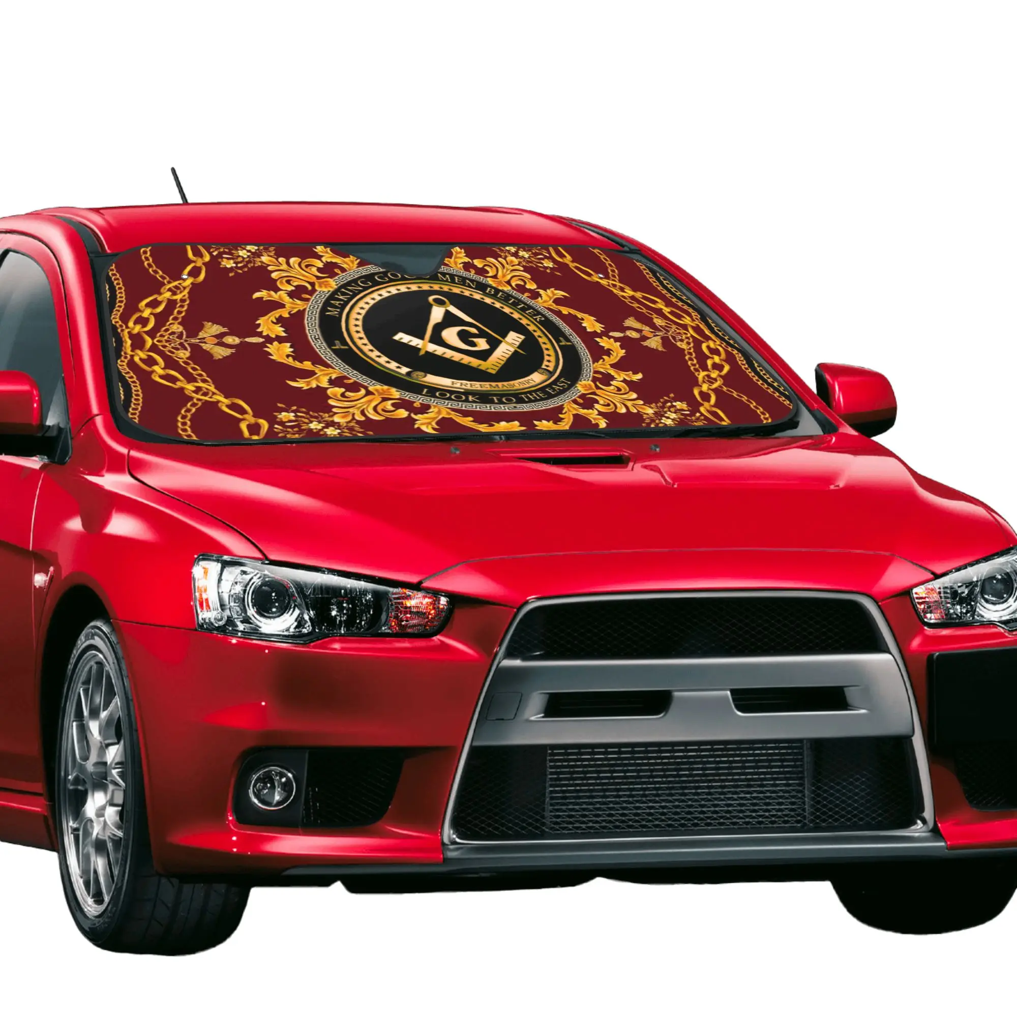 Windshield Sun Shade Car Freemasonry Freemason Masonic Symbol Solar Reflector Protector Visor Screen Cover Vehicle Windscreen