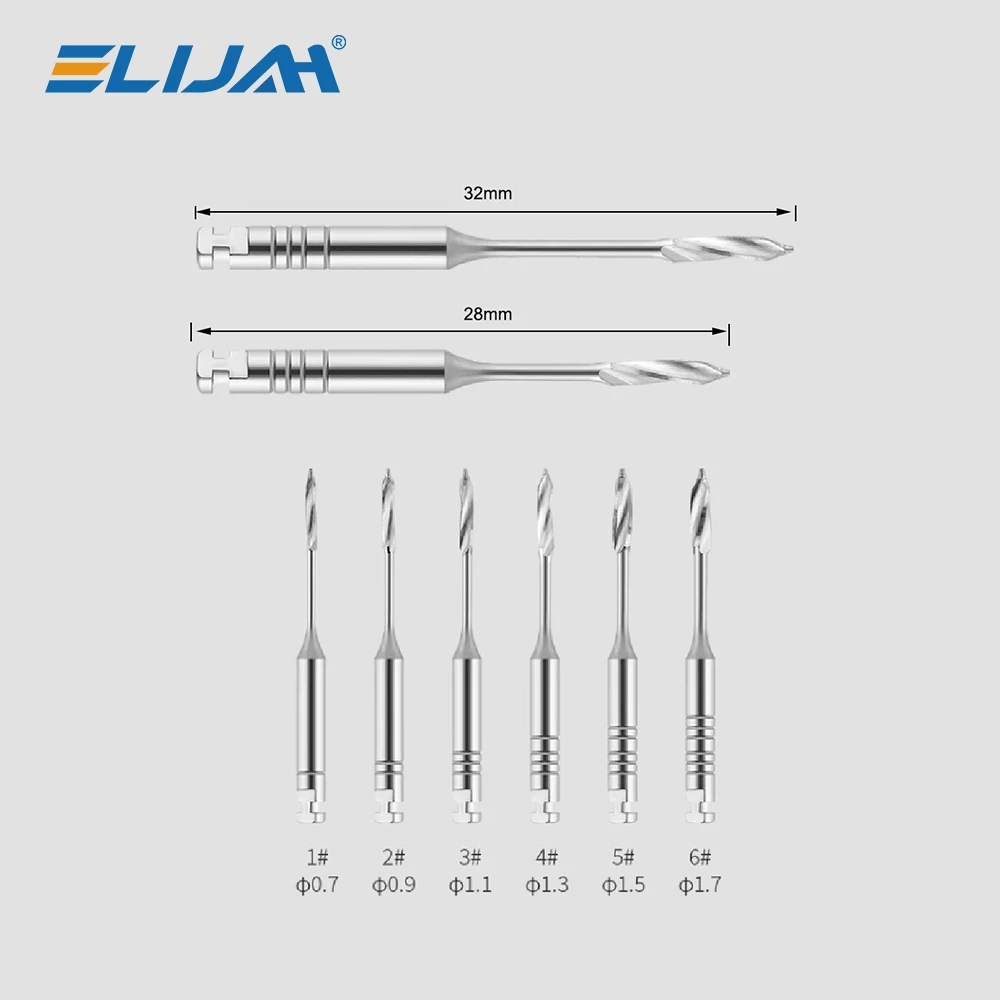 ELIJAH 6Pcs/Box Dental Peeso Reamers 28mm/32mm Engine Use Endodontic Reamers Drill Burs Peeso Reamers Largo Drills Endo Files