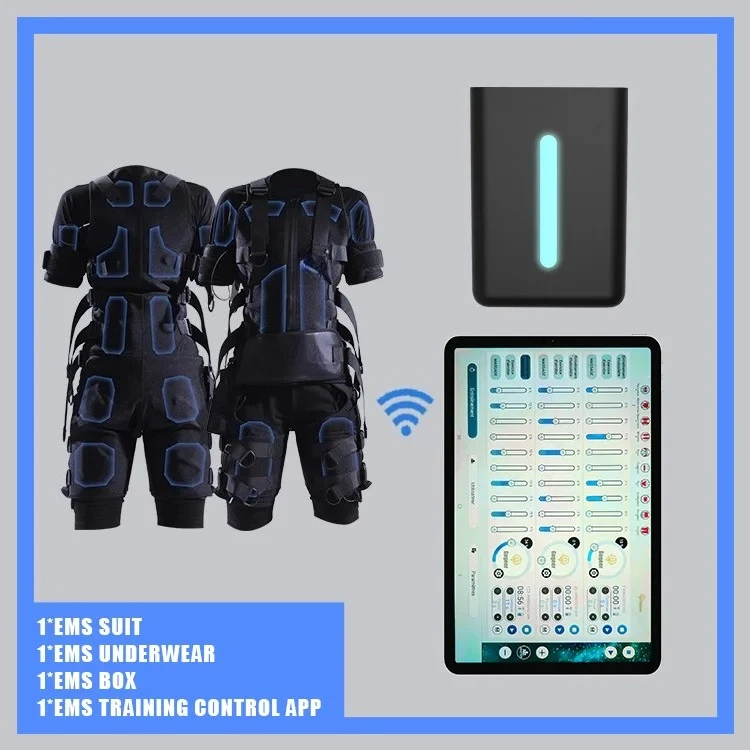 Ems Body Fitness Training Suit Fitness Wireless Electrode EMS Power Training Suit Muscle Stimulator Therapy with APP