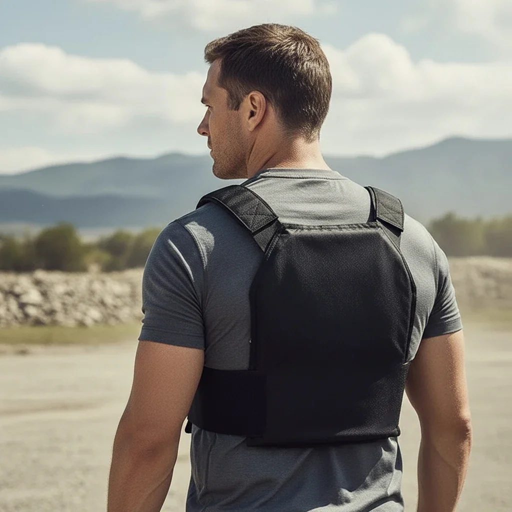 Taktische Schutzweste, hochwertige Schutzjacke mit PE-Materialkern, geeignet für Training und Sicherheitszwecke. – Detail 4