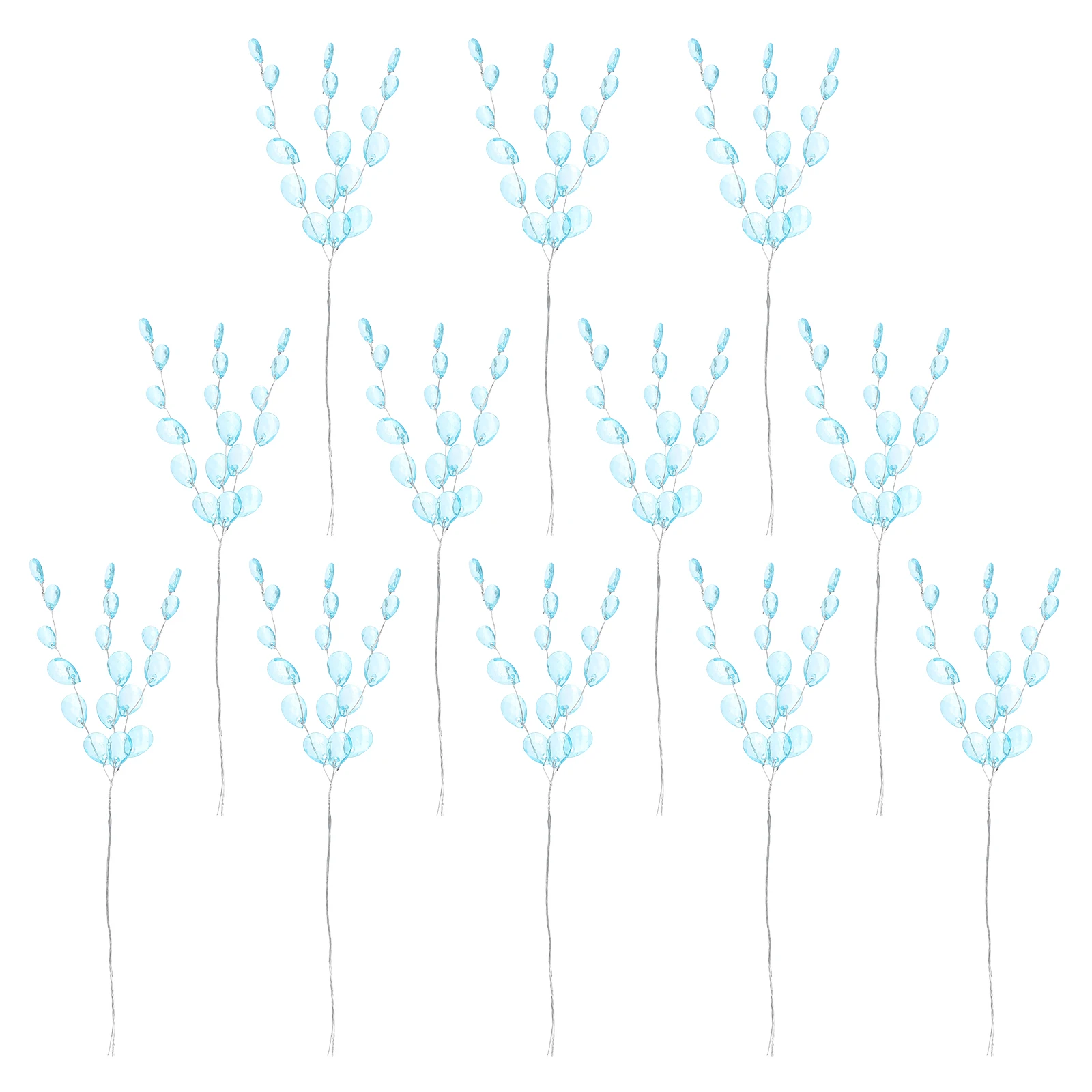 

50 Pcs Simulated Three pointed Acrylic Flower DIY Wreath Decoration Material Artificial Stem Bride nament Craft