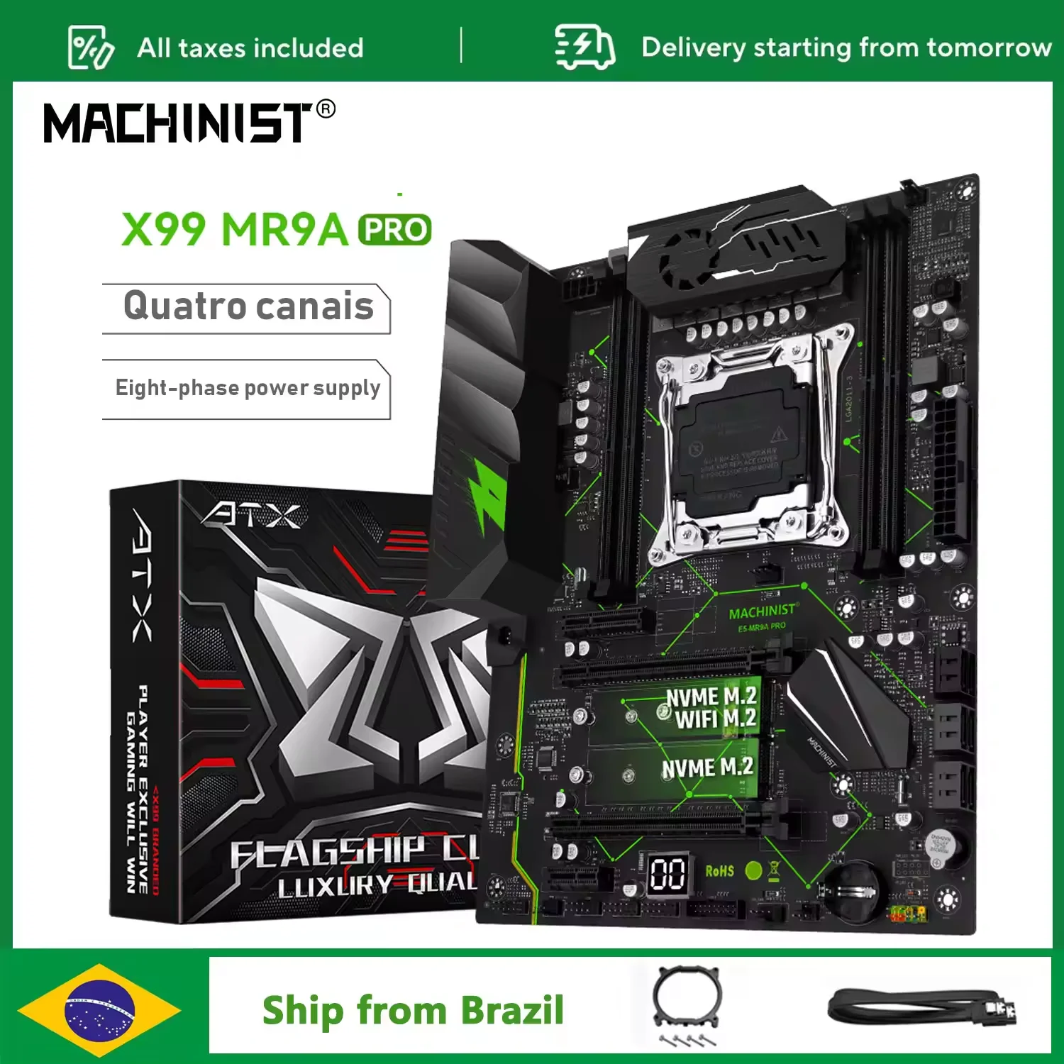 MACHINIST X99 Motherboard MR9A PRO LGA 2011-3 Support Inter Xeon E5 V3 V4 Series Processor and DDR4 ECC RAM Desktop Memory ATX