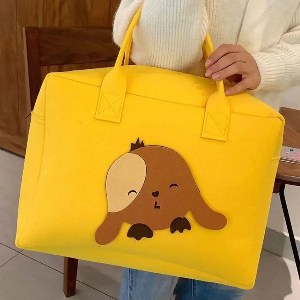 Reusable Felt Travel Bag Fashion Large Capacity Cartoon Tote Bag Storage Bag Shoulder Bag Travel