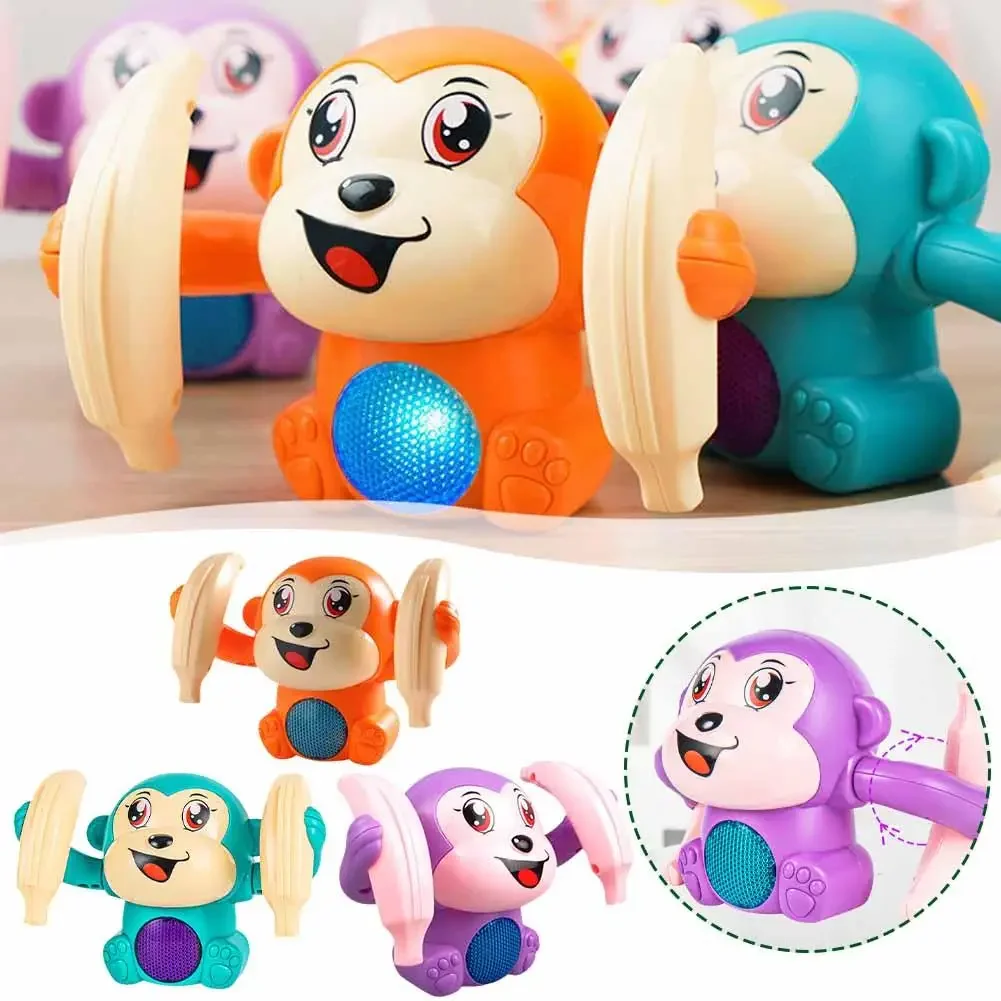 Brinquedo de indução de macaco elétrico para crianças, aprendendo a escalar, música leve, controle dos desenhos animados, voice rolling, puzzle brinquedos