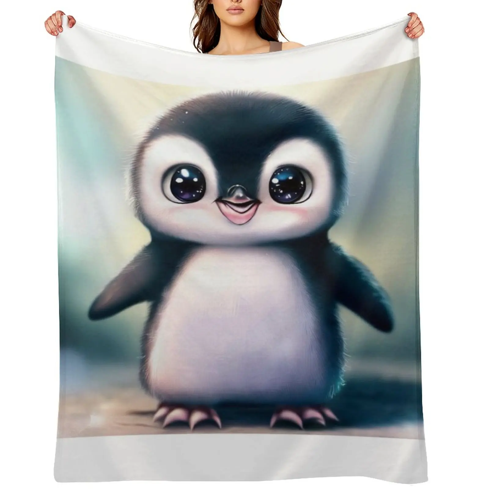 

Cute Penguin - Cute Baby Animals Throw Blanket Summer Beddings Furry Soft Big Decorative Beds Blankets