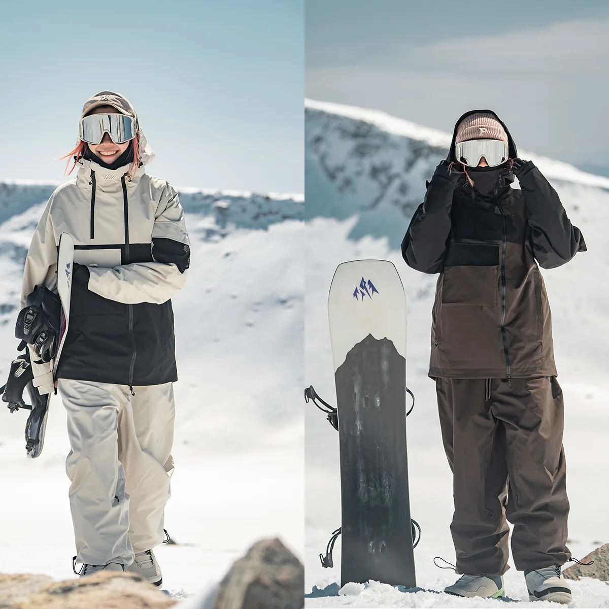 เสื้อสกีกันน้ำกันลมระบายอากาศได้ดี Gsou Snow รุ่นใหม่สำหรับฤดูหนาว เสื้อสกีแบบมีฮู้ดซิปแบบไม่สมมาตรสำหรับฤดูหนาว  สำหรับทั้งชายและหญิง