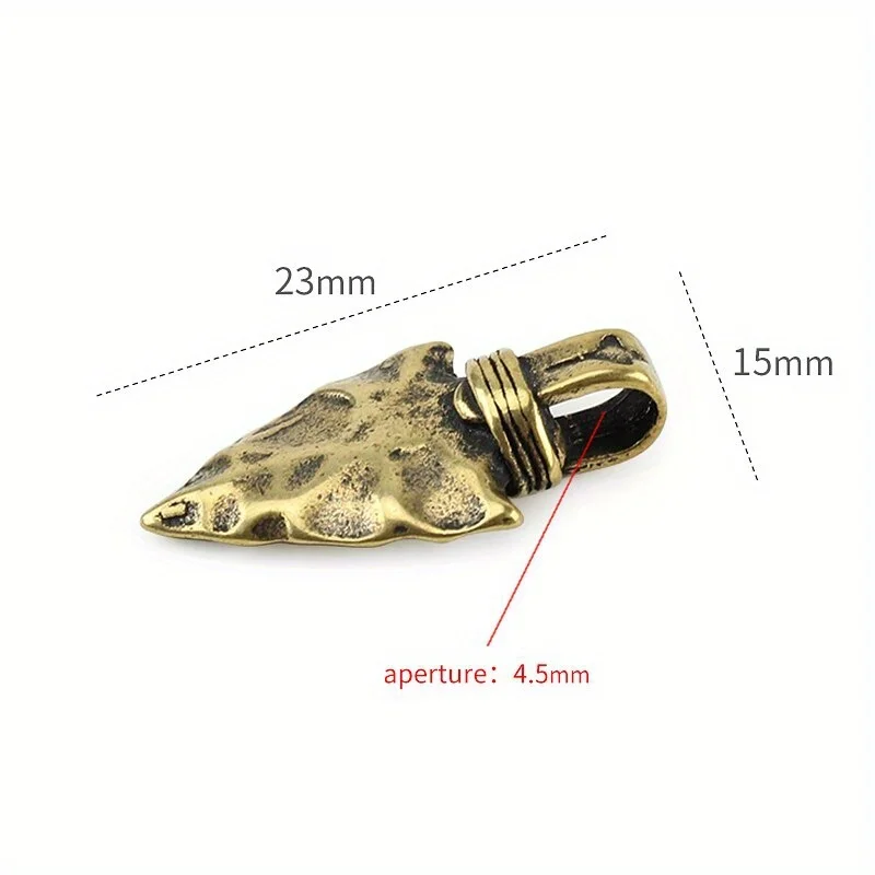 1Pc Stone Spear Pendant Brass Knife Beads Parachute Cord Bead Outdoor EDC Tool