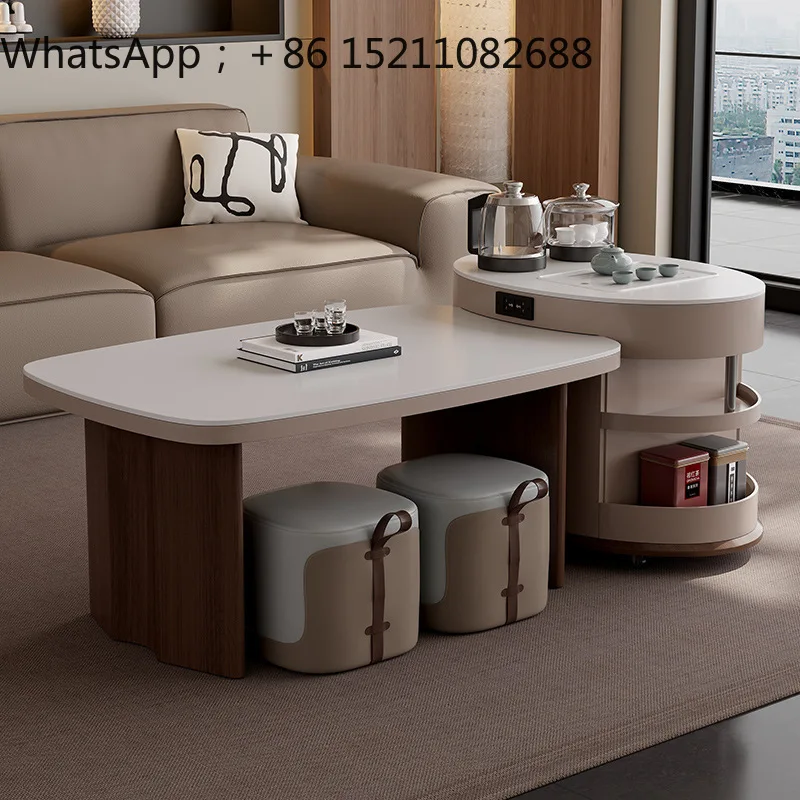 LLY multi-functional rock slab tea table, dual-purpose integrated intelligent detachable rock slab tea table