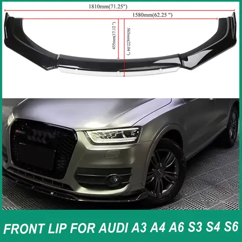 자동차 앞 범퍼 Iip 턱 스포일러 디퓨저 스플리터 바디 키트 아우디 모든 시리즈 A4 A3 S3 S4 A6 S6 Q3 B6 B7 B8 자동차 부품
