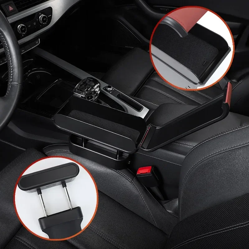 For Car | Multifunctional Armrest Cushion, Auto Retractable Storage Box, Center Console Armrest Elbow Support, Height Adjustable