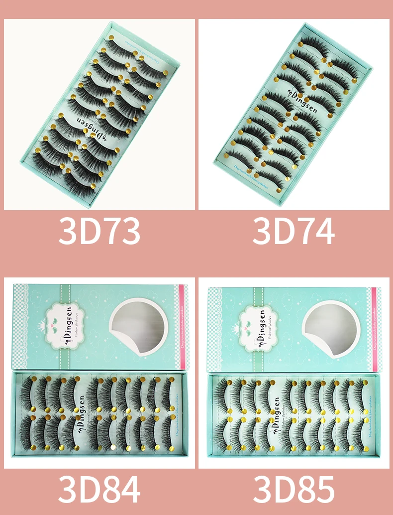 DINGSEN 10 Paar 3D-Wimpern zum Fabrikpreis, Großhandel 3D Handgefertigte Beauty Fans Qingdao Streifen-Kunstwimpern für Make-up – Detail 13