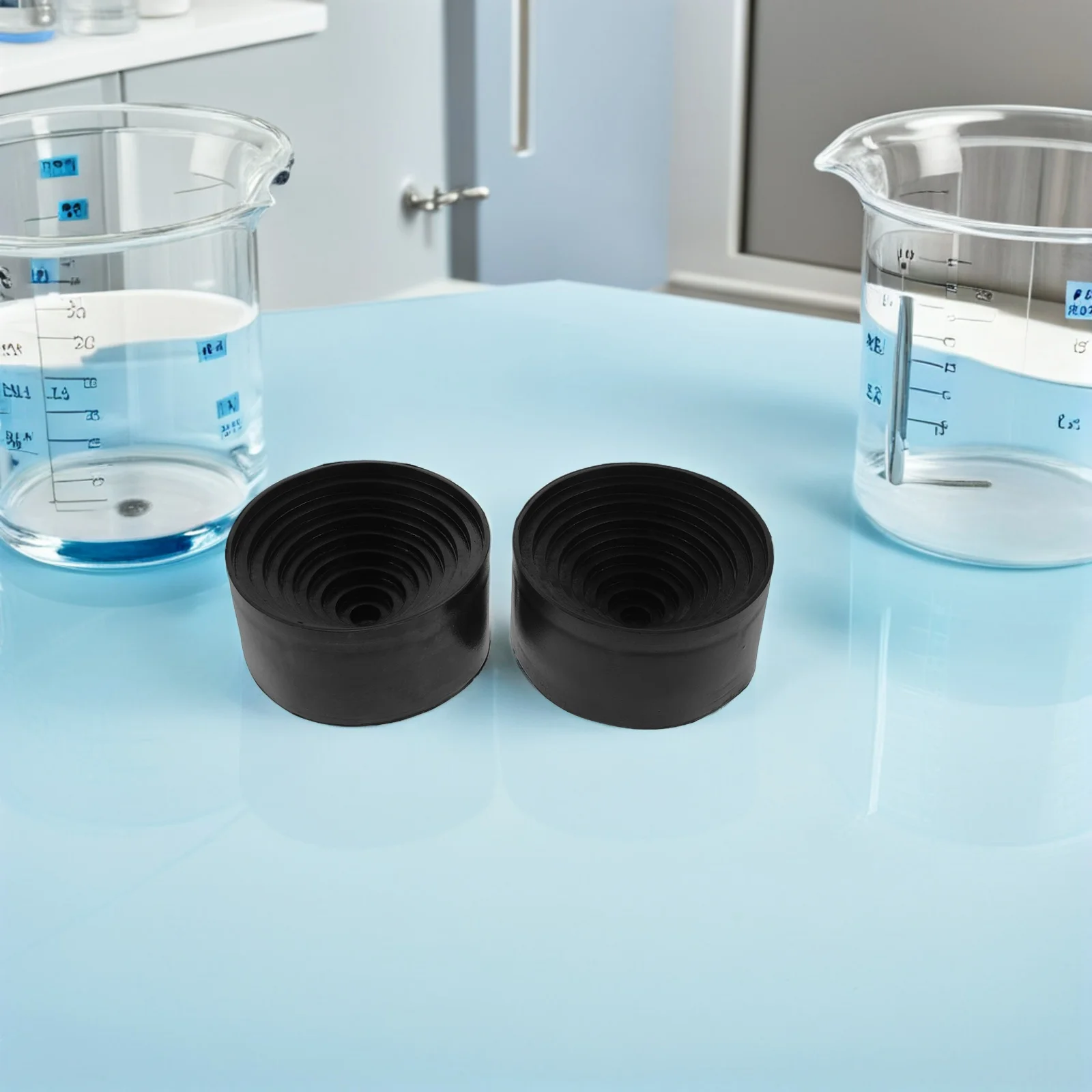 

2 Pcs Flask Holder Bottom Support Burner Stand Lab Base Bracket Rubber Round Clamp