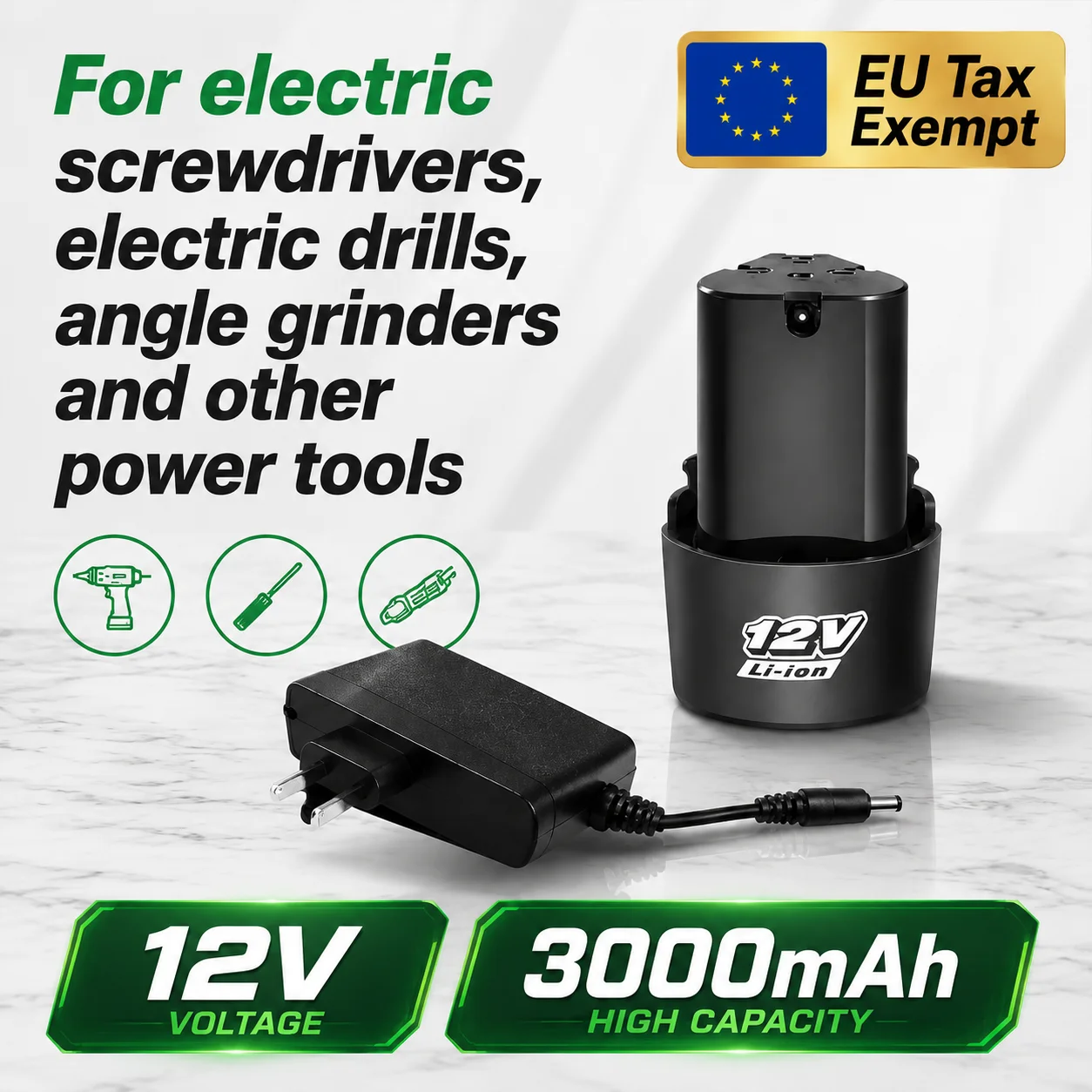 Batterie au lithium rechargeable universelle 12V 3000mAh, batterie de remplacement haute capacité, compatible avec les tournevis électriques, les perceuses, les mini-meuleuses d'angle, les outils électriques