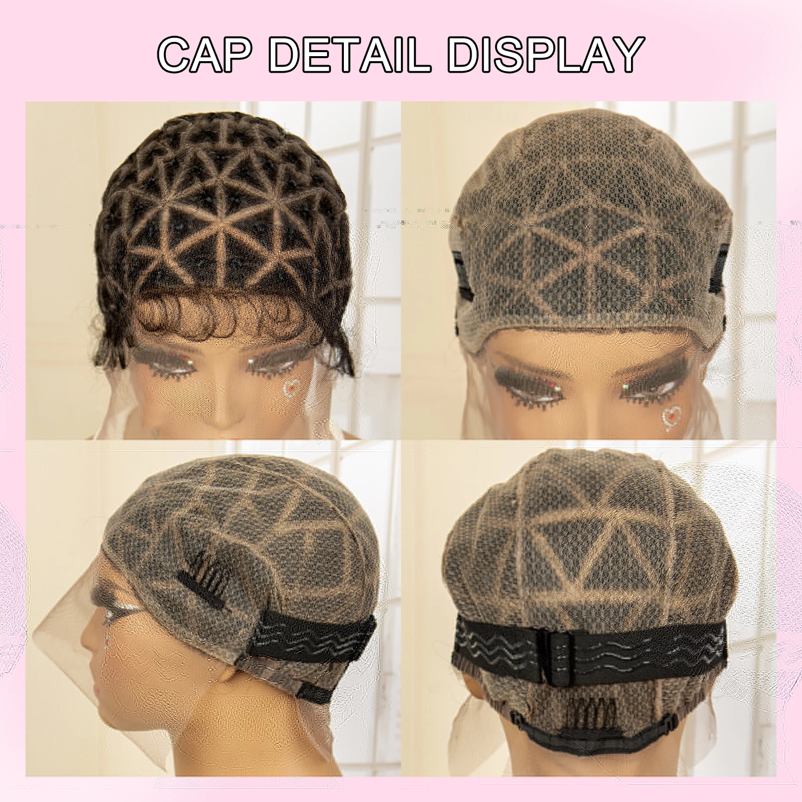Braided Wig Cap for Box Braids Crochet Braids DIY Wig Cap Full Bouble Lace Braided Wig with Baby Hair Suitable Lace