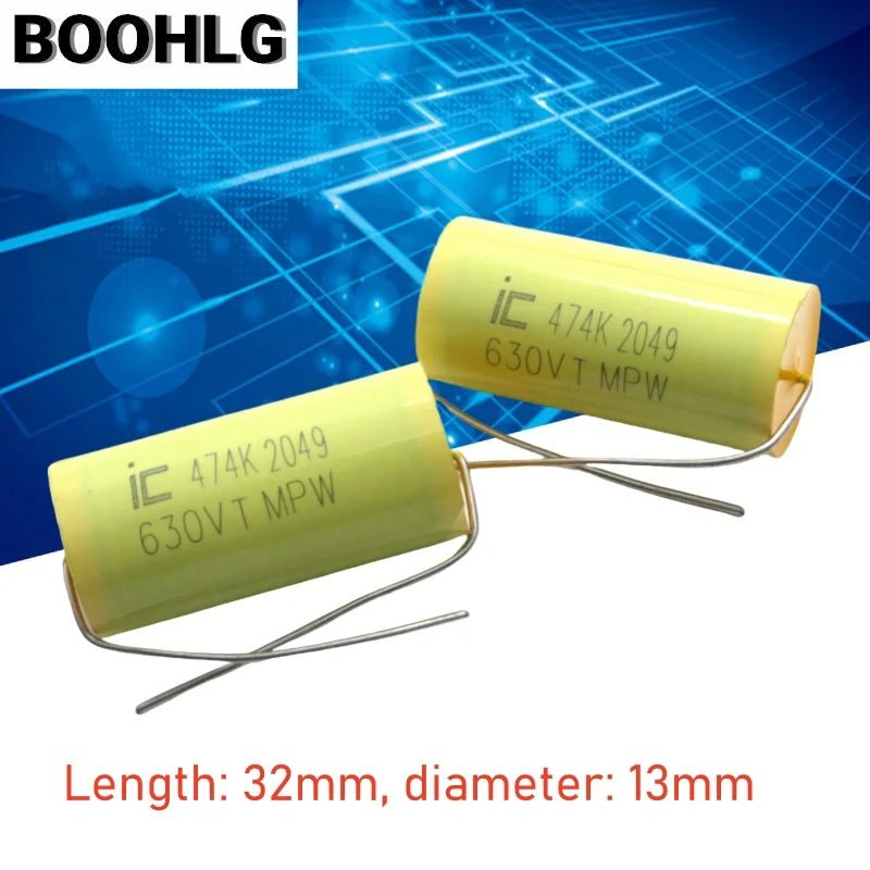 

10pcs MPW copper foot axial capacitor 0.47uf 630v 470nf 630v 474 630v