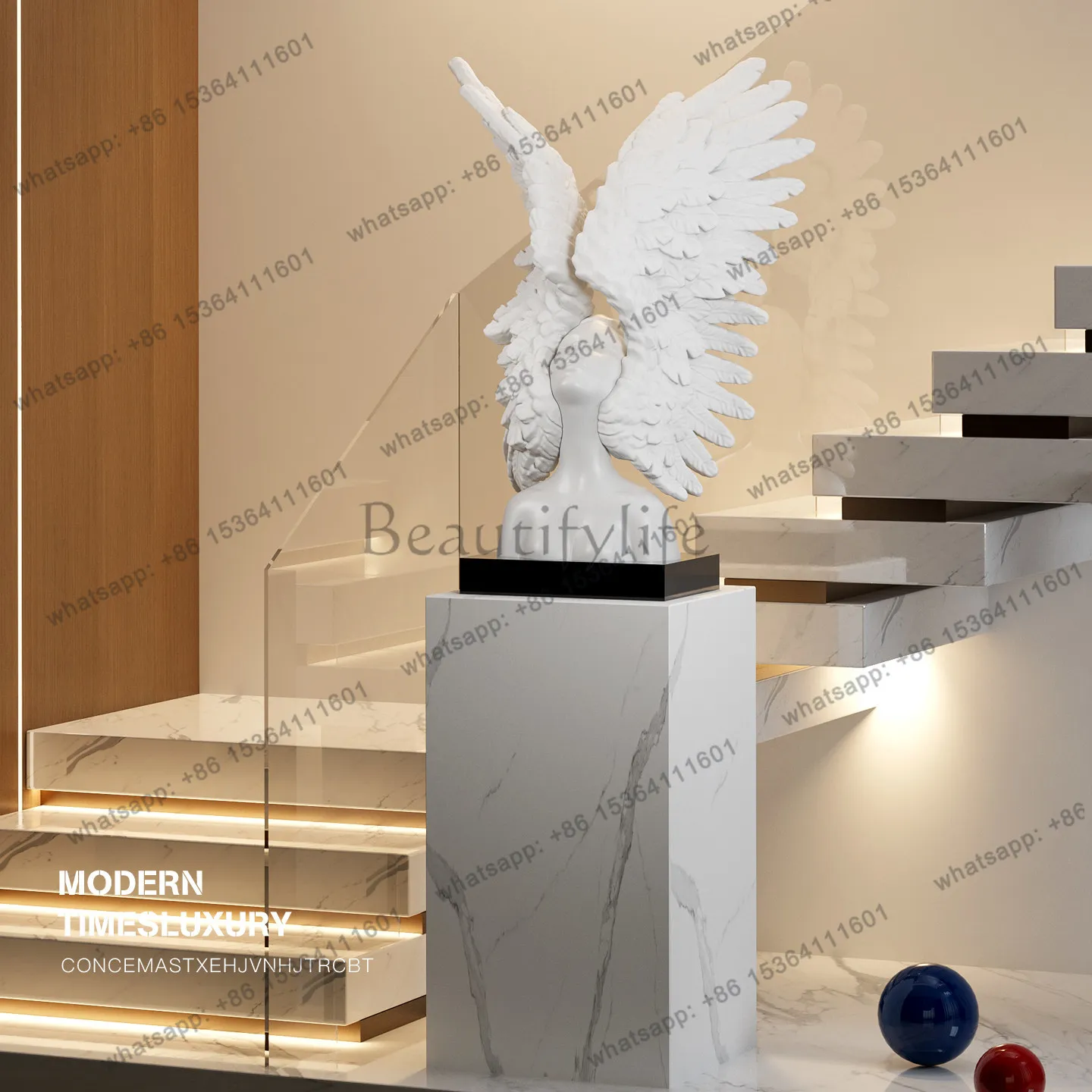 PG abstract angel wings resin figure sculpture decorative ornament living room creative art home accessories