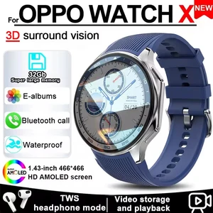 2025 New For OPPO Watch X Smart Watch 4G Memory Music Video HD Bluetooth Call IP68 Waterproof AMOLED Smart Watch TWS Earphones 12 best sales flip watch - №10