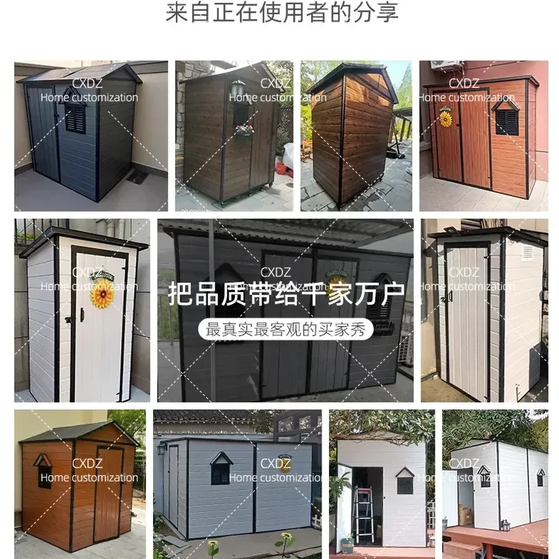 Waterproof Outdoor Storage Shed Mobile Utility Room for Garden Courtyard Tool House Simple Combination Shelter