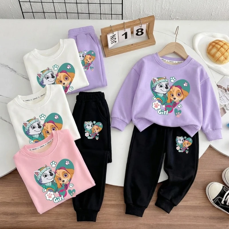 PAW PATROL Children's Sets Spring and Autumn Printed Clothes Girls Kids Boys Sweatshirts+Pants Suits Fashion Hoodie Set
