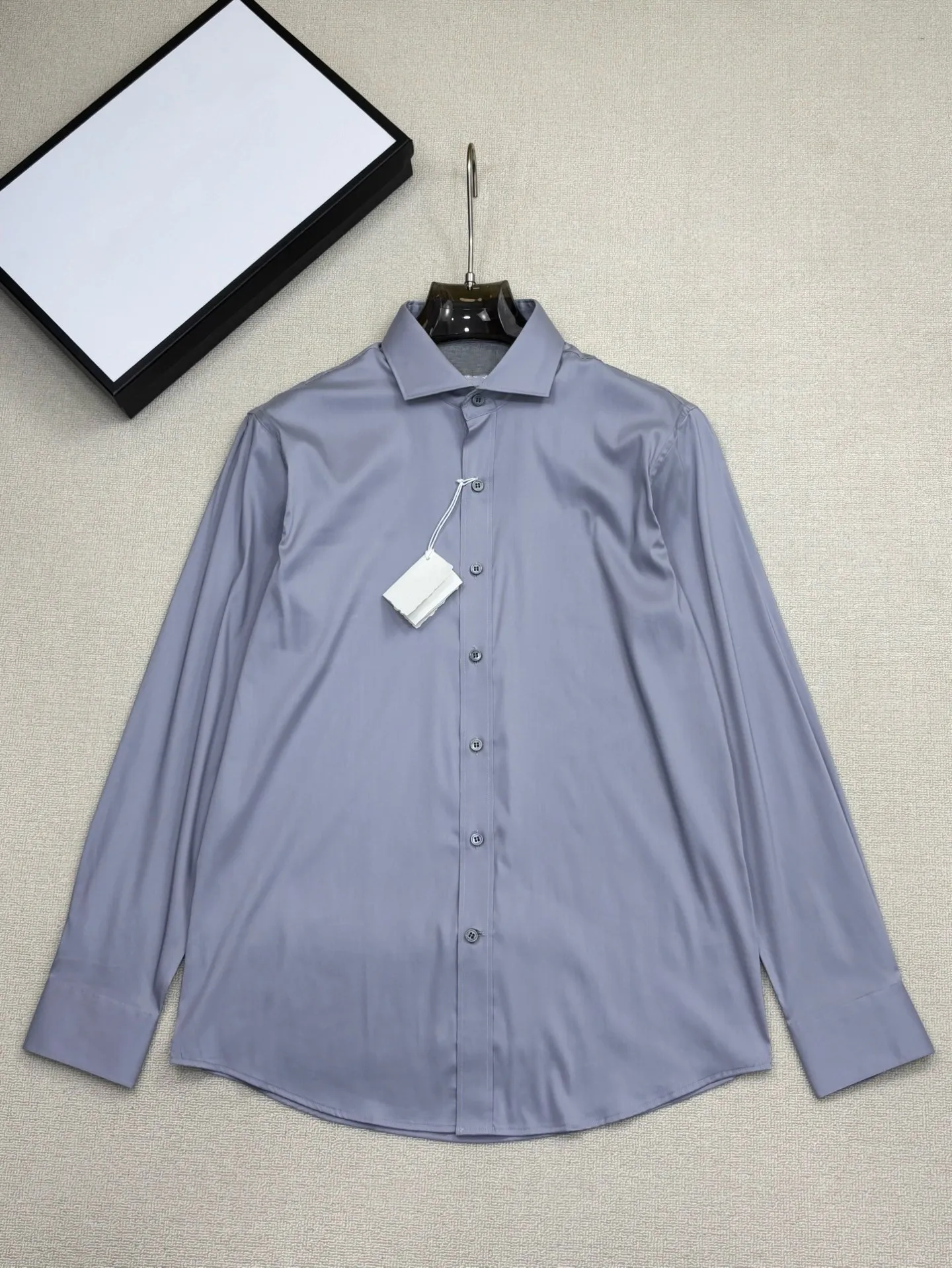 BC old money style spring and summer business lapel long-sleeved shirt men's casual top shirt