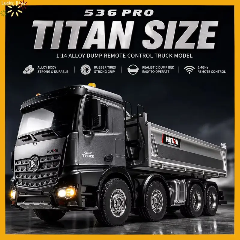 Huina Rc Model 1536pro High End Heavy Duty Remote Controlled Loading Dump Truck Alloy Boys Full Scale Engineering Vehicle Dump
