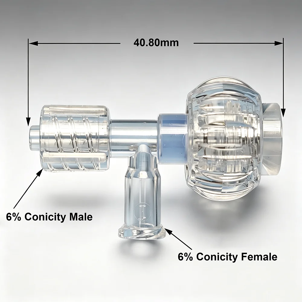 2PCS Medical Three Way Flow Control Valve PVC Luer Lock Male to Male Female Fitting for Medical Equipment