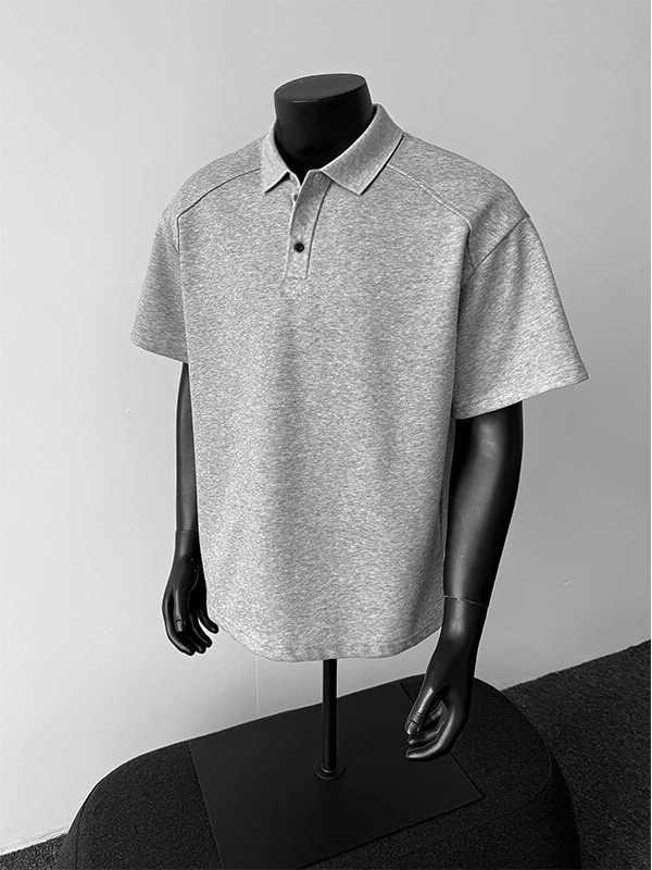 Camiseta Negra de Manga Corta con Hombreras para Hombre, Estilo Americano de Alta Gama, Tendencia de Verano, Marca de Lujo