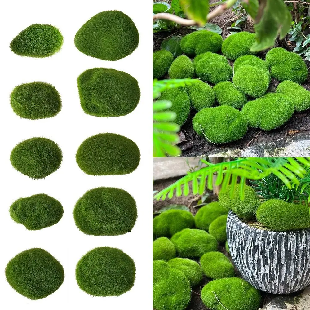 

Green Simulated Moss Stone Micro Landscape Decor Garden Decorative Gravel Artificial Moss Rocks Fake Moss Stone Outdoor Decor