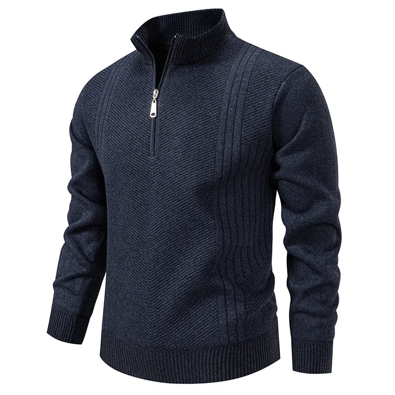 Fashion Men Sweater Autumn Winter Pullover Men's Casual Stand Collar Sweater Jacket