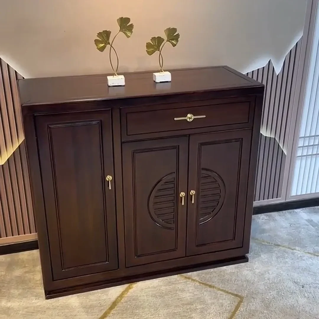 

Ebony shoe cabinet modern simple solid wood dining side cabinet foyer