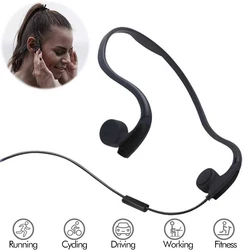 Bone Conduction Wired Earphones Stereo Music High Quality Earbuds Sports Headset in-Line Control with Mic Open Back for Phone PC