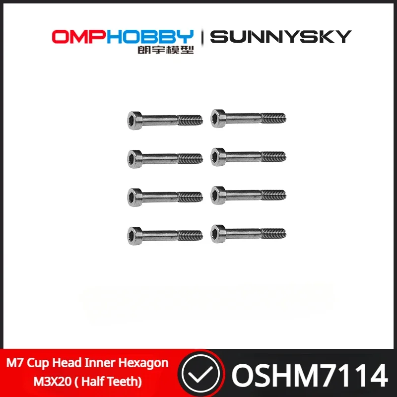 OMPHOBBY M7 RC Helicopter Spare Parts Cup Head Inner Hexagon M3X20mm ( Half Teeth) OSHM7114