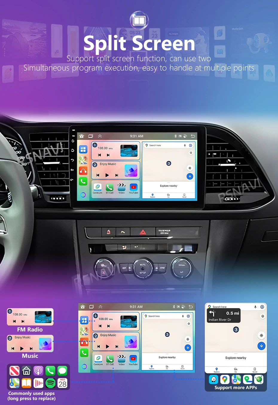 Android 16 Für Seat Leon 3 2012 2013 2014 2015 - 2020 GPS Multimedia Player Stereo Autoradio mit Wireless CarPlay Plug and Play – Detail 18