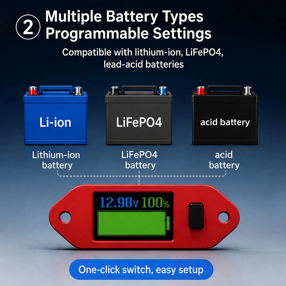 DC4-55V 10mA 0.96-in Screen Battery Level Indicator 2S-14S Acid/Lipo Lithium Battery Capacity Board Voltage Battery