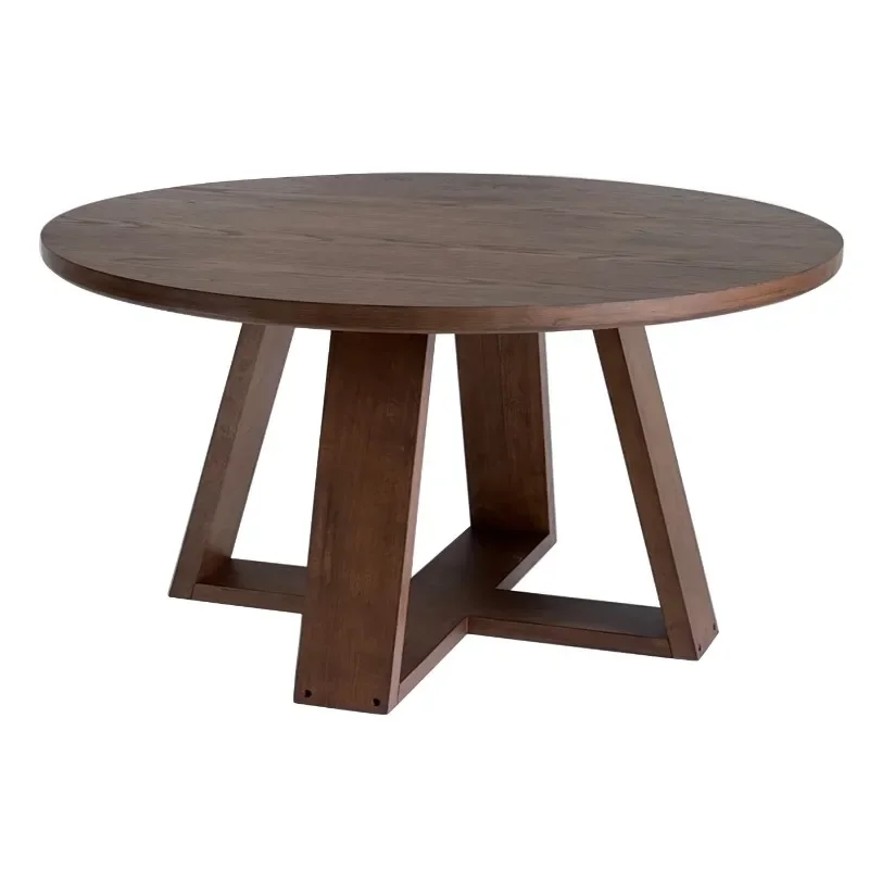 Coffee Table, Walnut Finish, Round,Sturdy construction,Easy assembly,blends seamlessly with any interior decor style