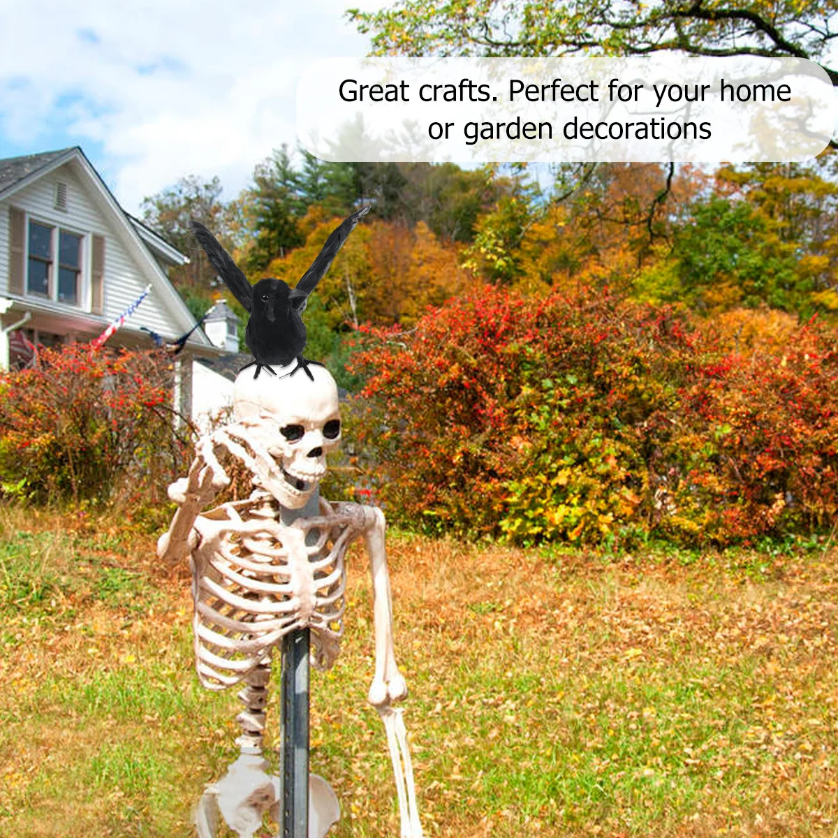 

1pc Realistic Crow Halloween Decoration For Home Garden Party Art Collection Decorative Bird Prop Black Crow