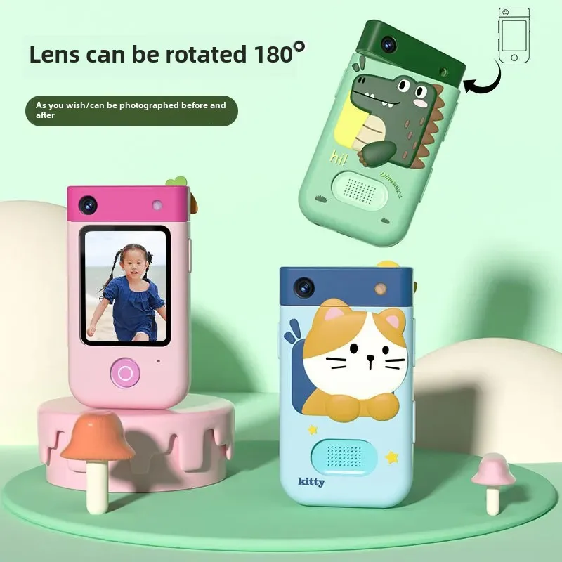 Juguete de aprendizaje para teléfono inteligente para niños, cámara Dual de píxeles HD de 4800W, pantalla táctil 180, rompecabezas de disparo frontal y trasero, juguete, regalos de cumpleaños