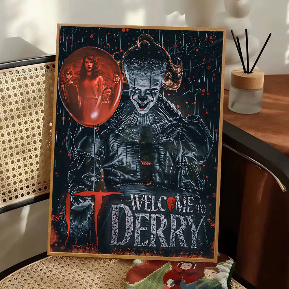 Movie I-It P-Pennywise Self-adhesive Art Poster Whitepaper Prints Posters Artwork Aesthetic Art Wall Painting view 3