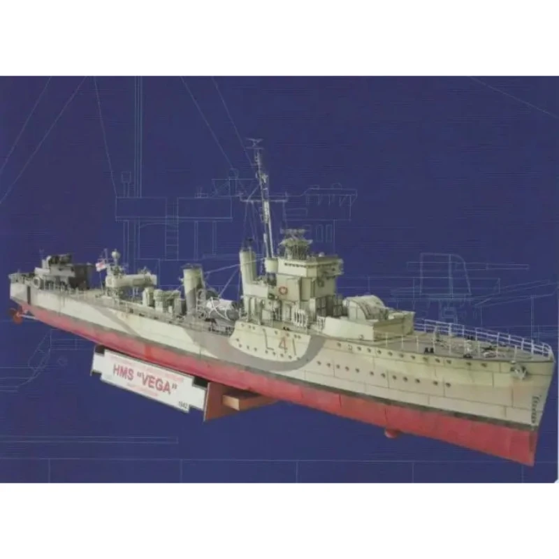 1/200 HMS Vega سفينة حربية ثلاثية الأبعاد نموذج ورقي مصنوع يدويًا