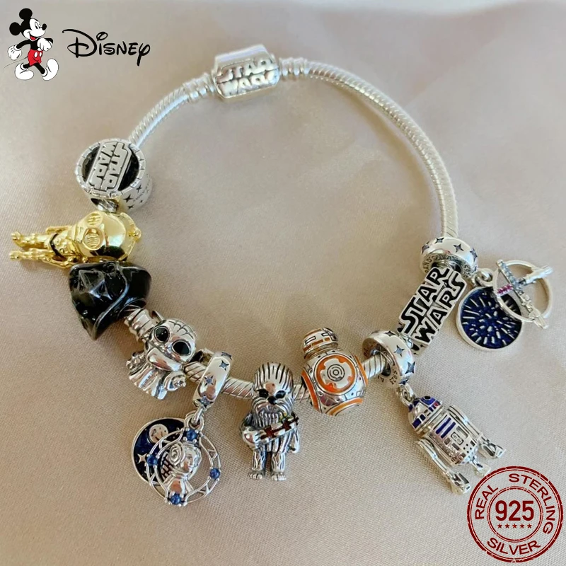 Perles de charme en forme de Yoda Star VANpour femme, convient aux bracelets à breloques Pandora, perle pendentif en argent 925, cadeau de bijoux