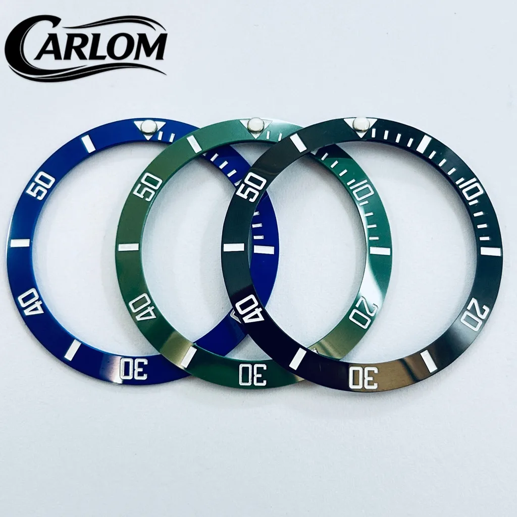 38mm/30.6mm C3 BGW9 Luminous Black Blue Green Ceramic Sloping Bezel Fit 40mm Watch Case Watch Accessories SUB Bezel Insert