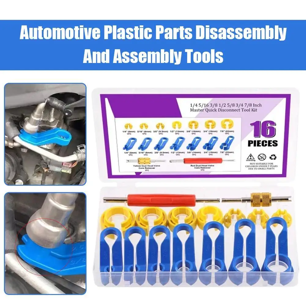 

16pcs Auto Fuel Line Angled Disconnect Set Tool Remove Fuel Line Replacement Tool Air-conditioning Oil Pipe Quick Removal Tool