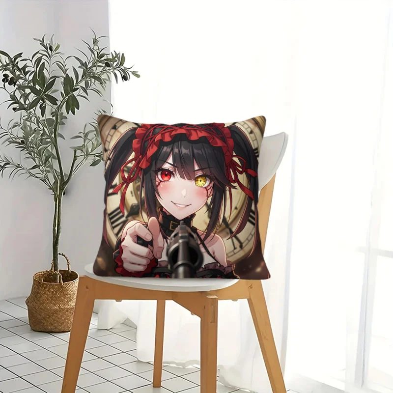 Kurumi Tokisaki Date A Live Anime Print Home Textile Throw Pillow 45×45cm Includes Pillow Core for anime teens sofa couch decor